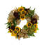 26" Sunflower, Hydrangea And Berry Fall Wreath With Burlap Bows