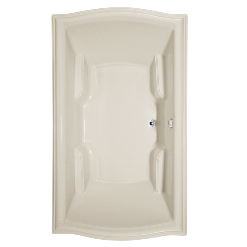 Debra 72'' x 42'' Air Acrylic Bathtub, Biscuit, Polished Nickel