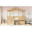 Lits avec rangement, lit mezzanine en bois aggloméré simple, chambre d'enfant à la ferme