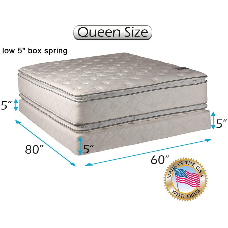 Alwyn Home Minka Queen 12'' Medium Graphite Infused Infused Innerspring Mattress and Bed Frame Box Spring