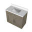 Meuble-lavabo simple en chêne gris 36 po X P 22 po D, avec plateau en marbre de culture-117825087