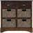 Bueno Wood  Storage Cabinet with Two Drawers and Four Classic Rattan Basket-754975431