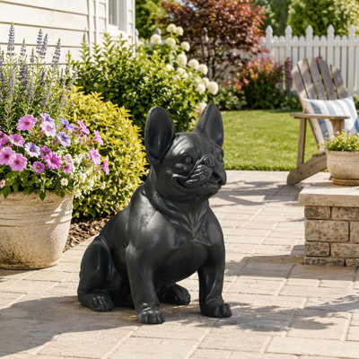 Outdoor French Bulldog Garden Statue, No Assembly Required