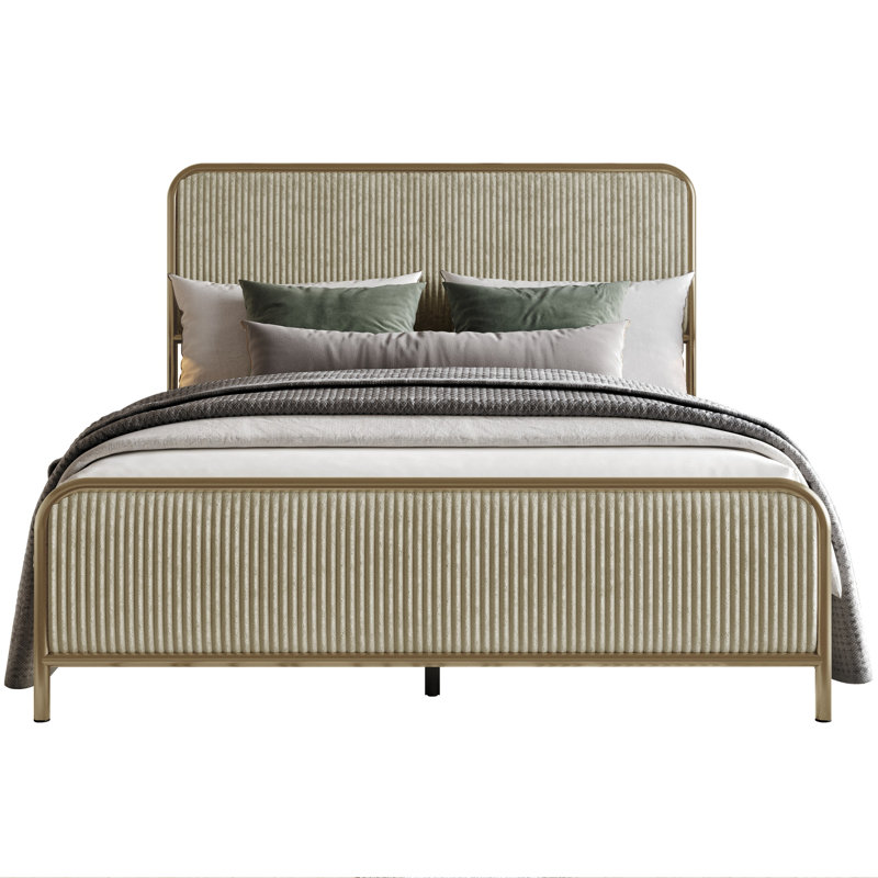 Parma Panel Bed, Metallic Gold, King