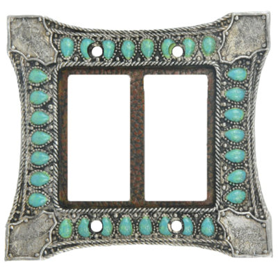 Plaque d'interrupteur murale à bascule Amelia Turquoise, 5,5 x 4,75 po