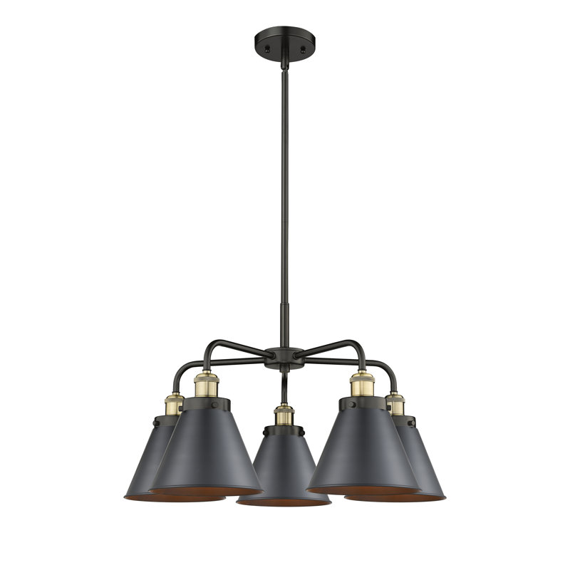 Lustre traditionnel / classique à 5 lumières Amalle, Laiton antique noir, Noir mat