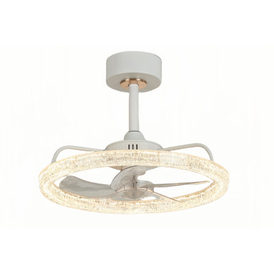 19.69" Crystal Ceiling Fan With Light  And Remote Control