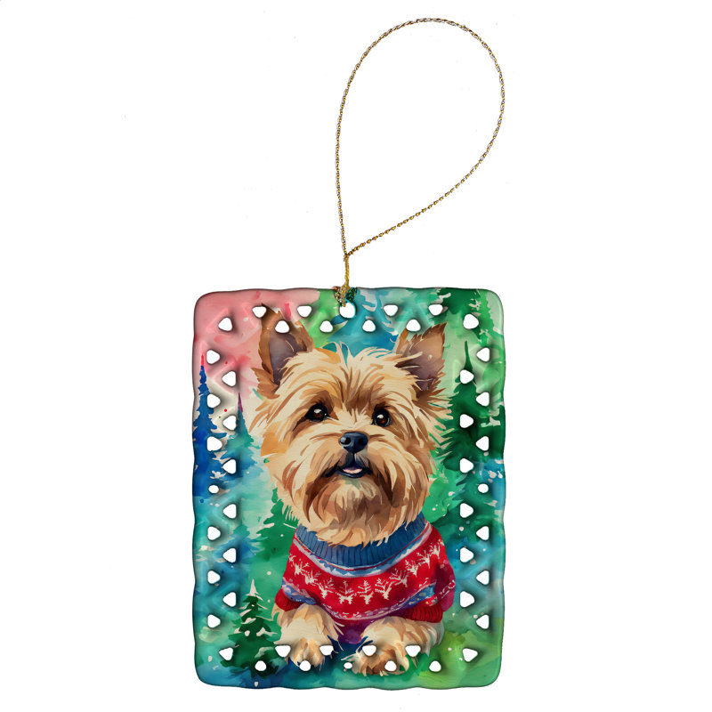 Ornement en porcelaine de Noël Yorkshire Terrier Yorkie, Yorkshire Terrier 3695