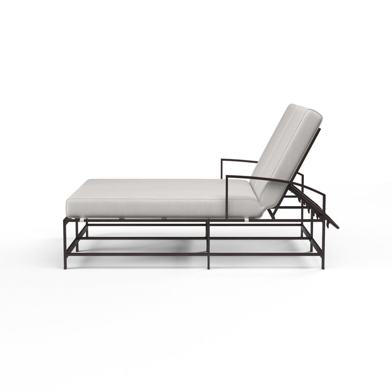 La Jolla Double Chaise Lounge with Cushion, Canvas Flax Sunbrella®