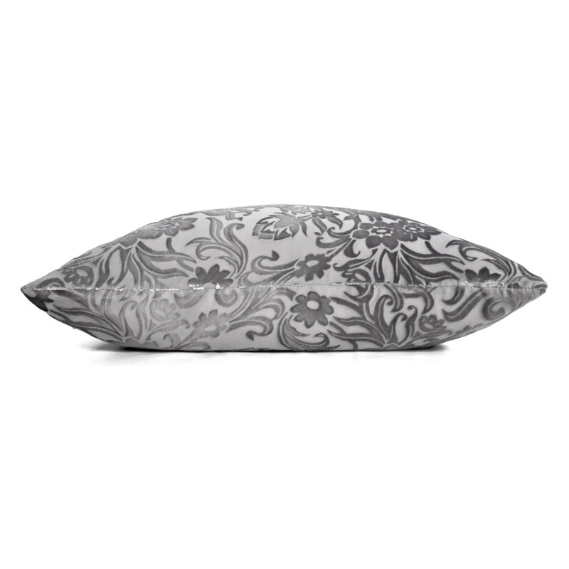 Prospect Park Square Velvet Pillow Cover & Insert, Silver, 18" x 18"