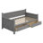 Twin Daybed With Storage Drawers, Solid Pinewood Day Bed With Safety Armrests-528939871