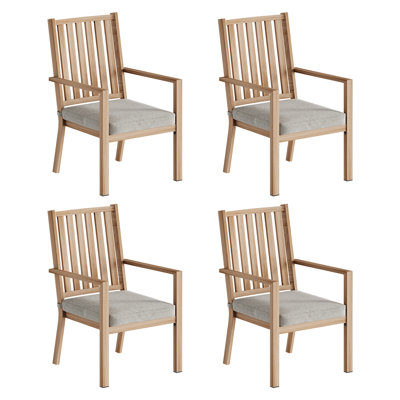 Deidre Aluminum Outdoor Patio Dining Chair Set of 4 by Wildon Home