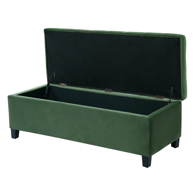 Banc de rangement avec repose-pieds, banc d'entrée, banc de bout de lit, repose-pieds pour chambre à coucher, vert rétro, 300 lb