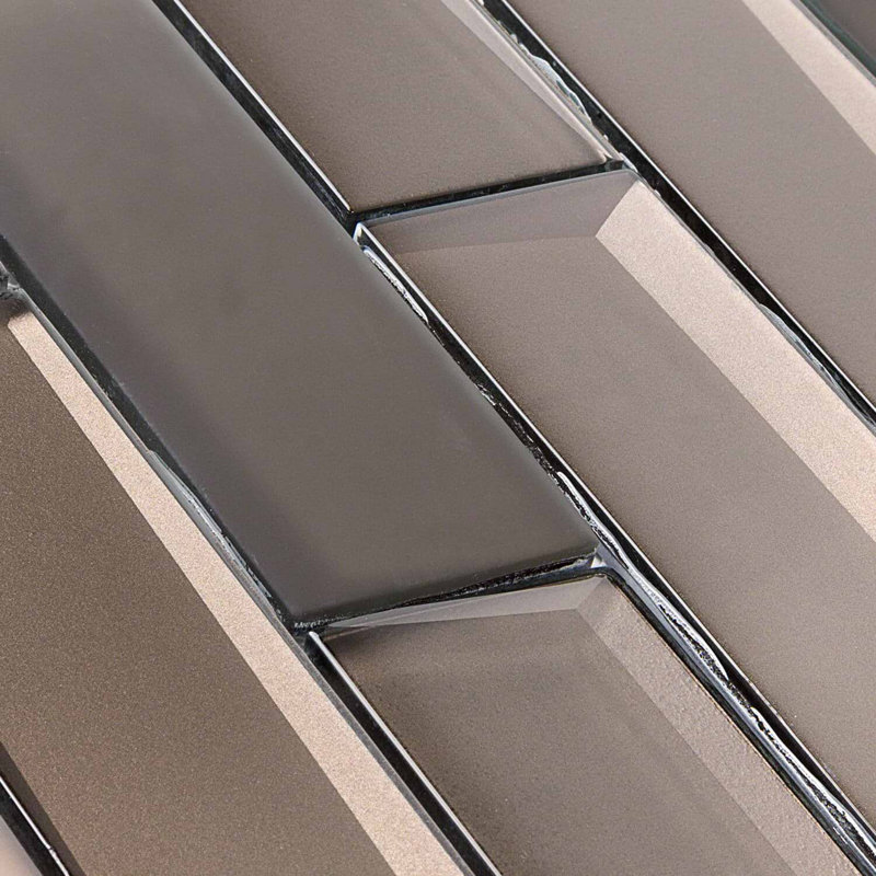 Remington 2x6 Polished Glass Subway Mosaic Tile, Bronze