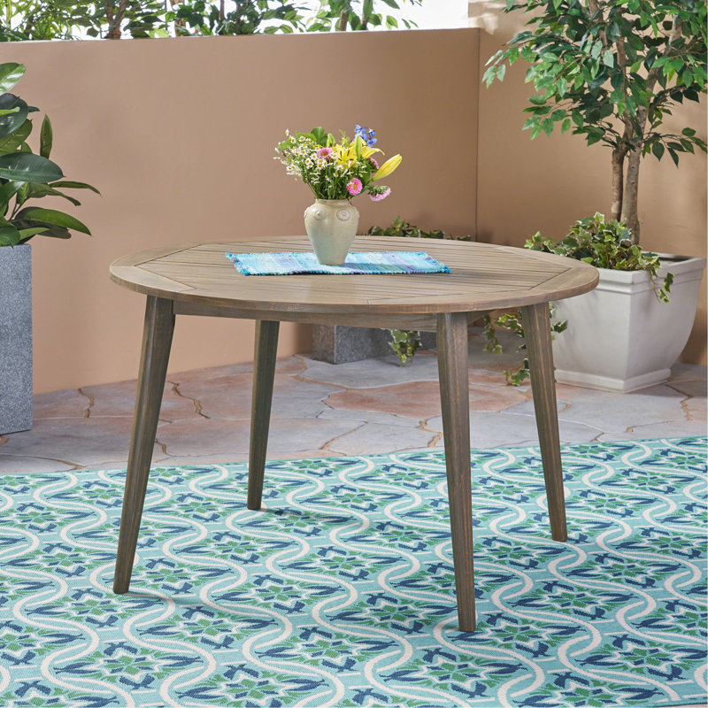 Table de patio en bois Farmhouse, Gris