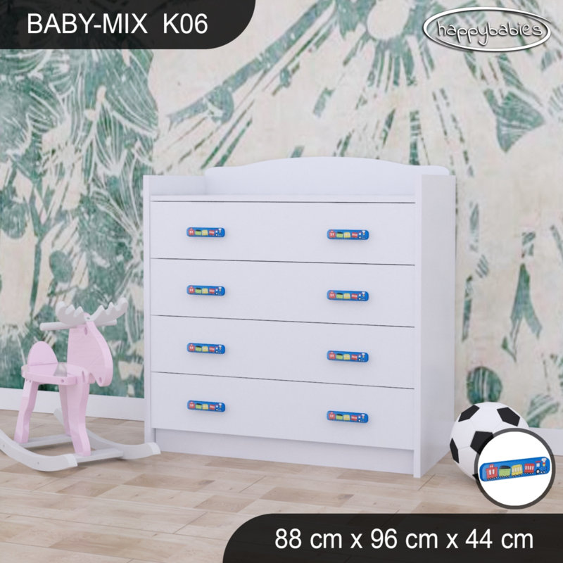 Baby Mix Kids 4 - Drawer Dresser, White/Blue