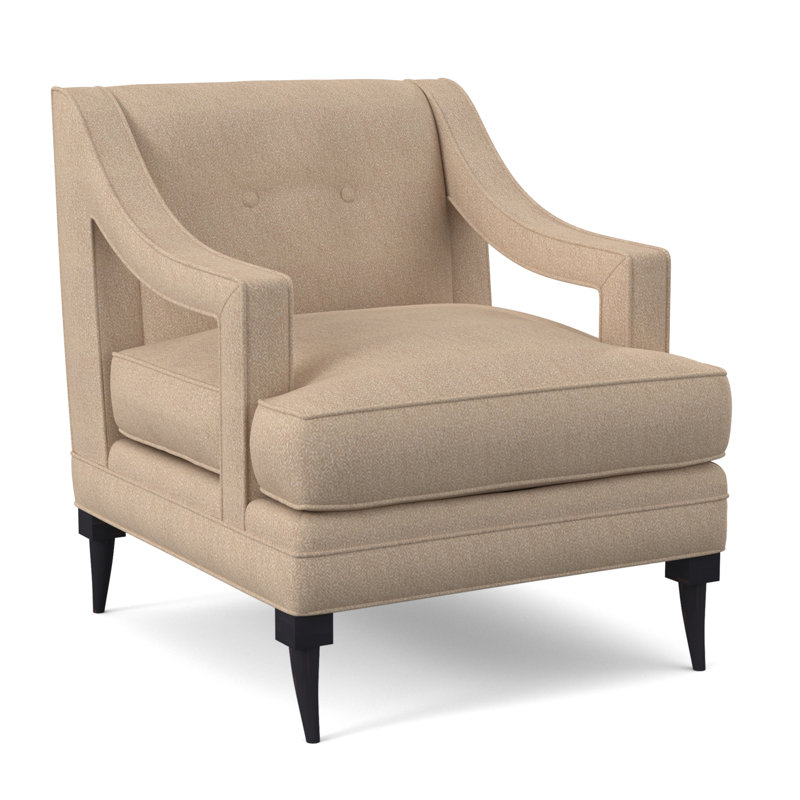 Fauteuil capitonné de 28 po de largeur Perry, Ébène vintage, Neige Polly