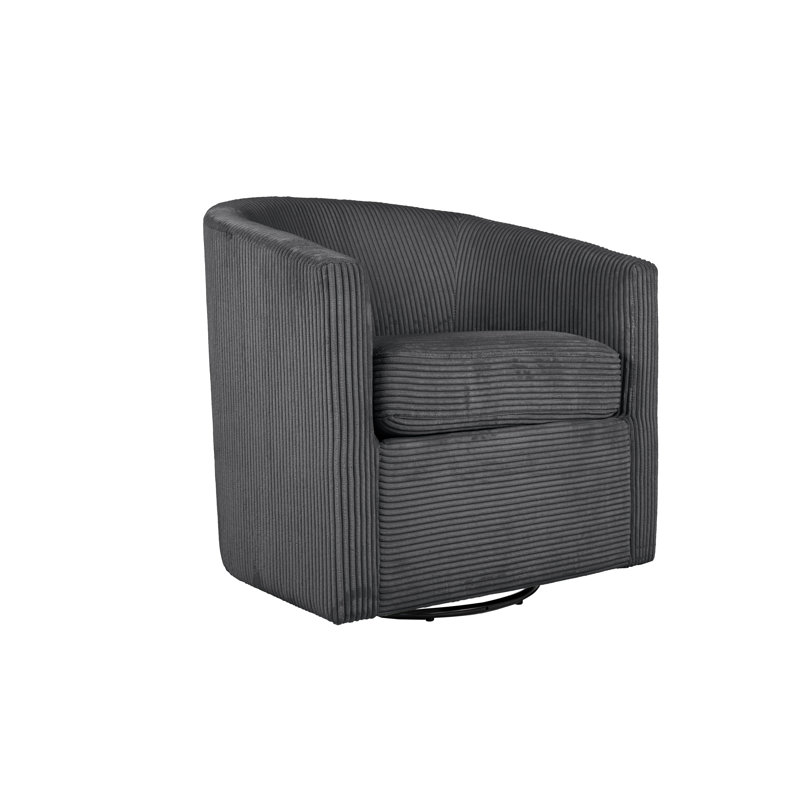 Chaise en velours côtelé 1 pièce, Gris foncé