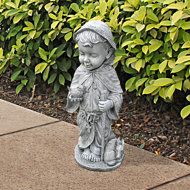 Statue de bébé Saint-François, H 16 po x l 7,5 po x P 5,5 po