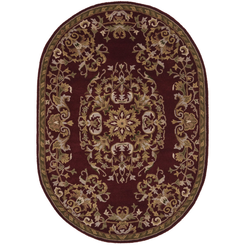 Balthrop Hand Tufted Wool Oriental Rug, Oval 4'6" x 6'6"