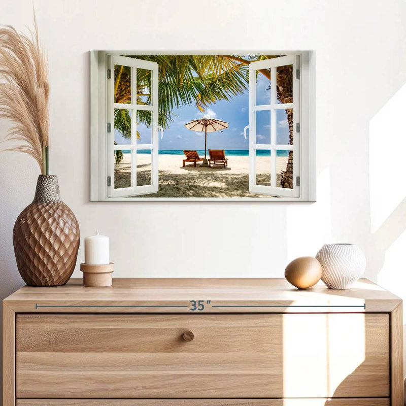 " Beach Window ", 16" H x 24" W