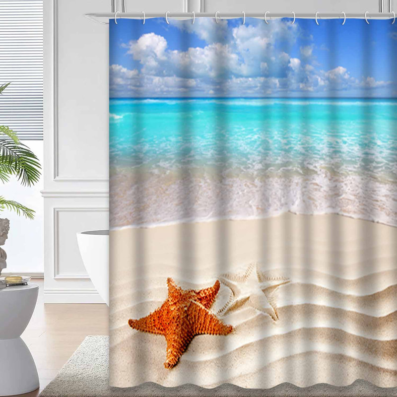 Étoile de mer ondulée plage de sable blanc vacances d'été mer sable avec 12 crochets, L 72 po x l 84 po