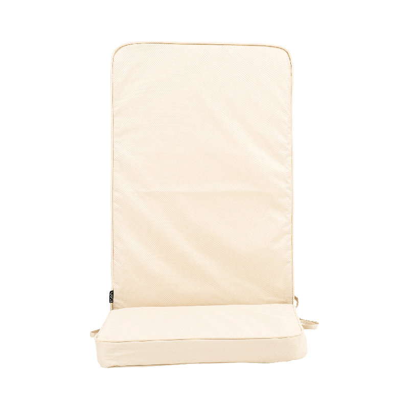Geometric Outdoor High Back Seat Pad, Cream