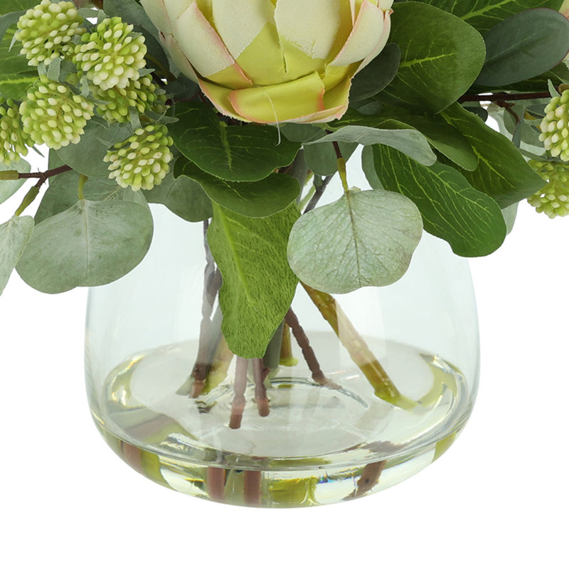 Faux Floral with Protea, Allium and Eucalyptus