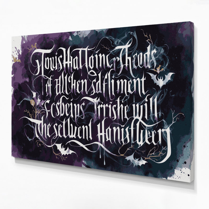 Art d'Halloween sur toile, citations d'Halloween, H 12 po x l 18 po