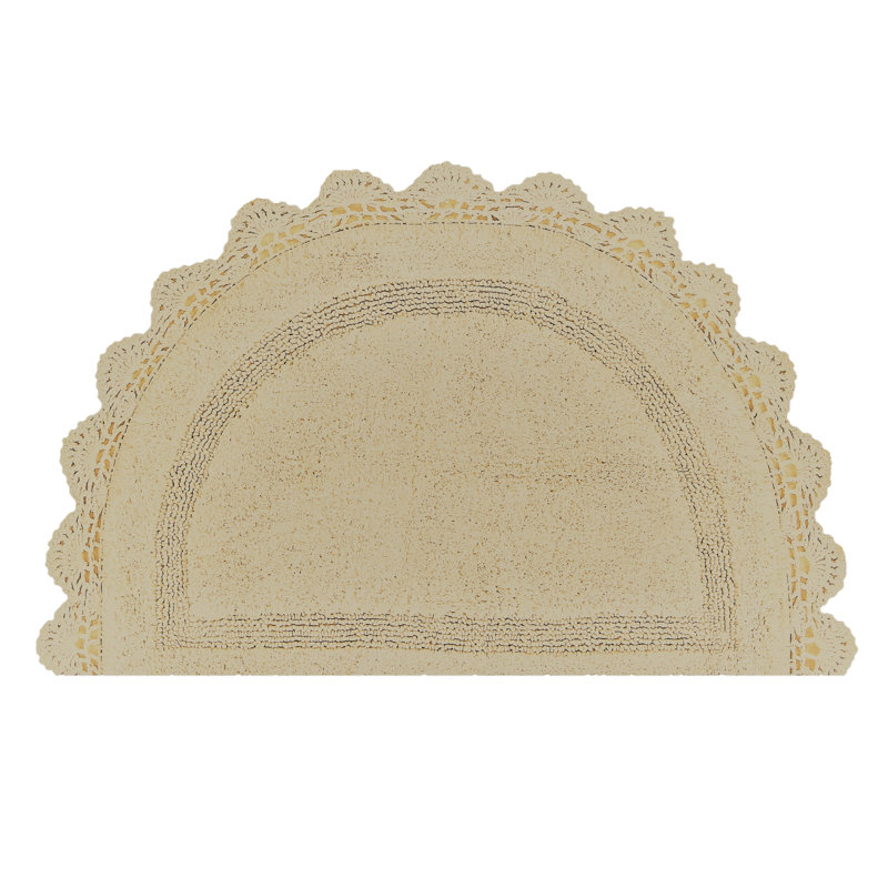 Tapis pour salle de bain 100% coton Crochet, Jaune clair