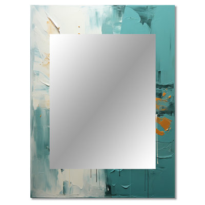 Teal Oasis IV - Landscapes Decorative Wall Mirror, Teal Mirror, Printed Metal Art
