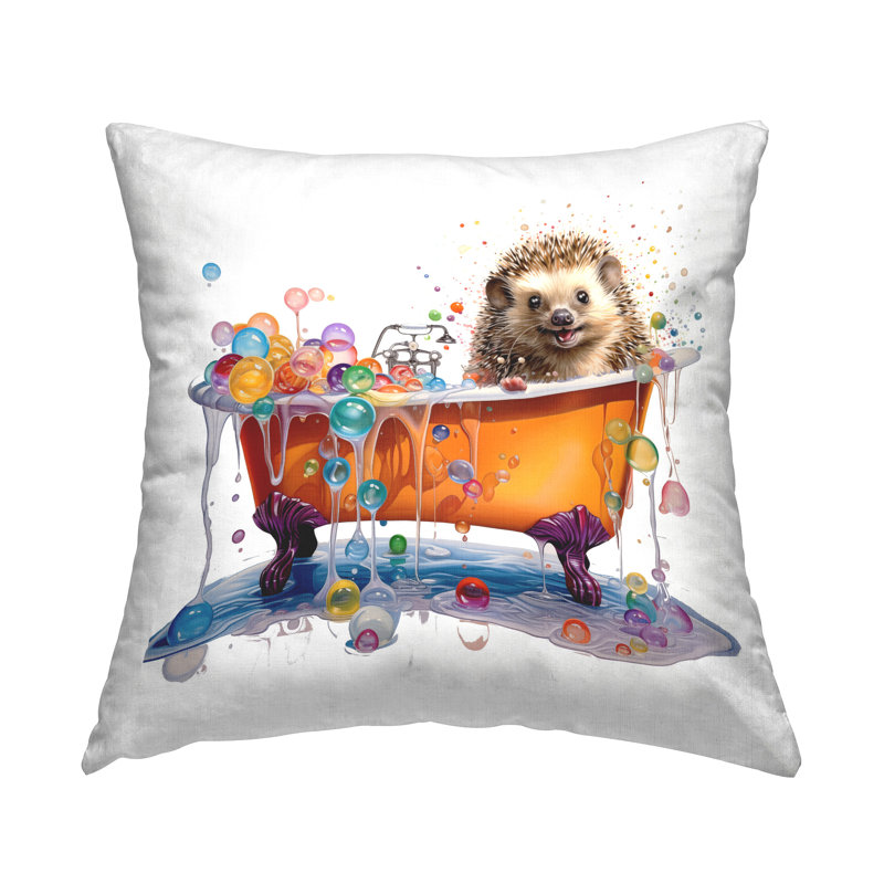 Coussin décoratif Happy Hedgehog, par Mary Cunningham