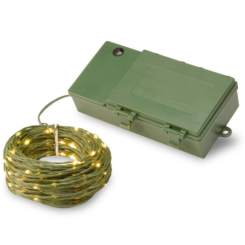 Ensemble de lumières à DEL bicolores à piles, Vert d’armée