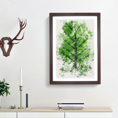 Green Leaf Lines Watercolour - Picture Frame Graphic Art