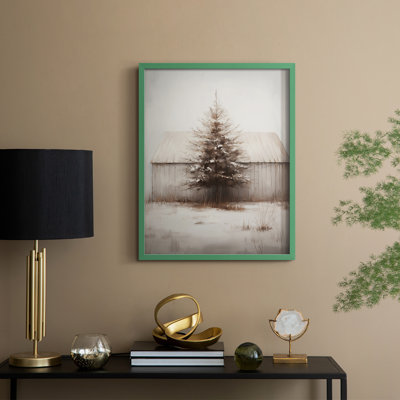 Christmas Holiday Art -Series 2-CDV Framed Print - Solid Wood