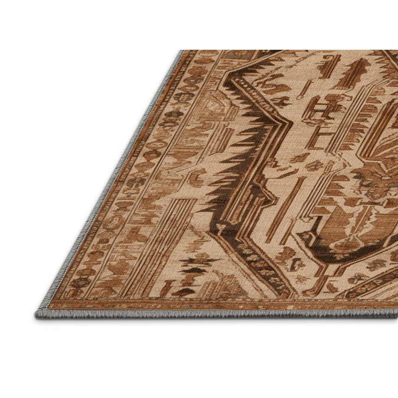 Tapis brun lavable à la machine, Rectangulaire 2 pi x 3 pi