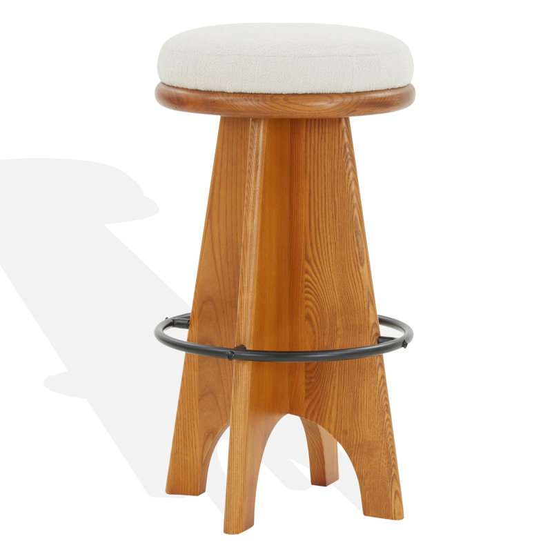 Bellarita Round Stool, Bar Stool (29” Seat Height), Walnut