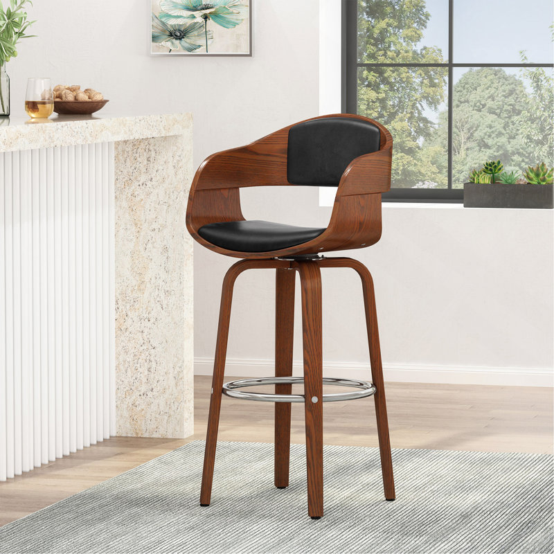 Tabouret de bar pivotant de 30,25 po, 1, Nuit noire