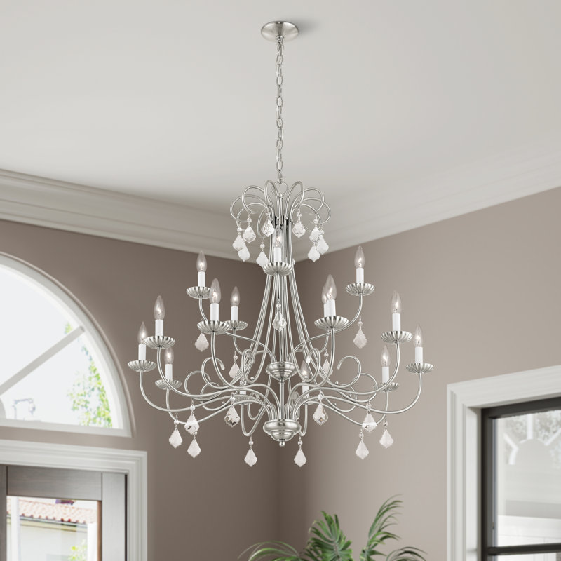 Blaney 15 - Light Dimmable Chandelier, Brushed Nickel