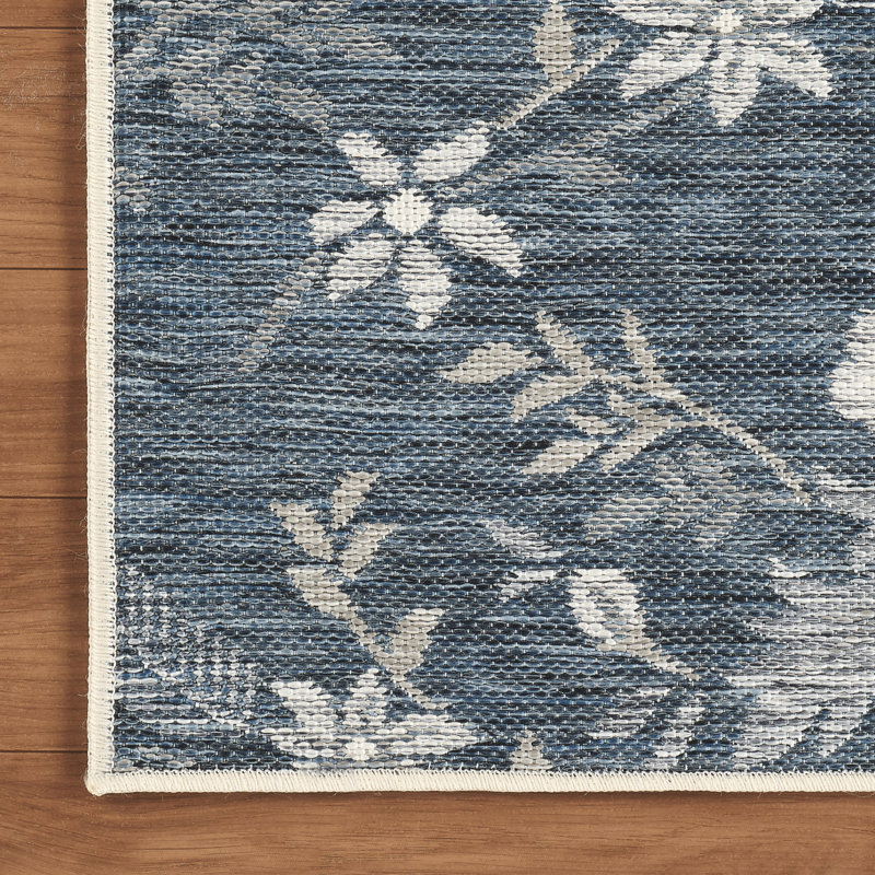 Tapis d'intérieur / extérieur Laura Ashley Doreen, Marine / multicolore, 9 pi x 12 pi