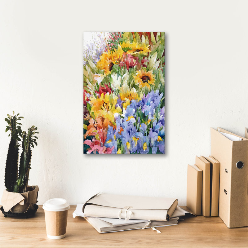 Art mural sur toile August Grove® «Flower Power» par Annelein Beukenkamp, H 18 po x l 12 po x P 0,75 po