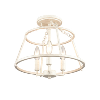 Joanie 13'' Wide 3-Light Semi Flush Mount - Antique White