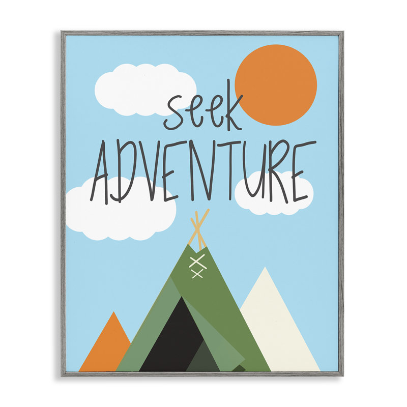 «Seek Adventure with Tent», art de la giclée encadrée par SD graphiques Studio bg-871, Estampe numérique Farmhouse
