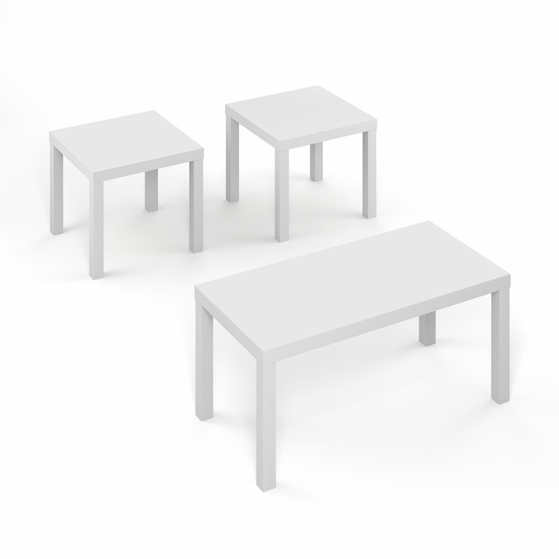 Ensemble de 3 tables basses Furinno Classic, Blanc