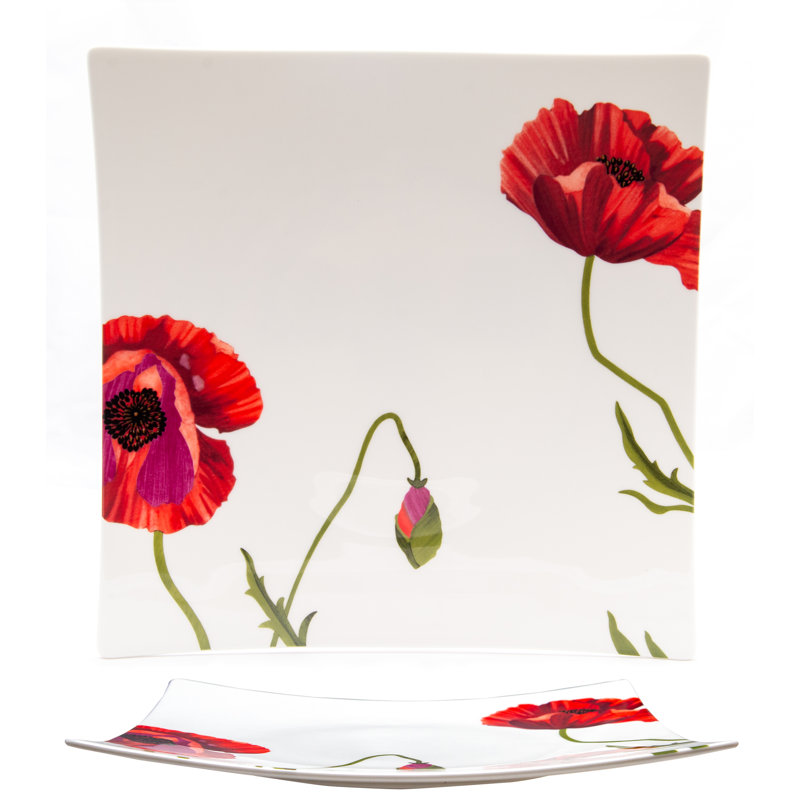 Assiette en porcelaine rouge vanille rouge