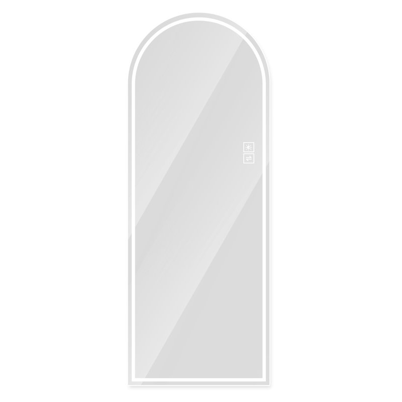 65" x 21" Arch Design LED Full Length Mirror ,Dimmable,  High Definition & Explosion-Proof, Full-Length Standing or Wall-Mounted - Brightly Lit for Makeup, Studio, and More