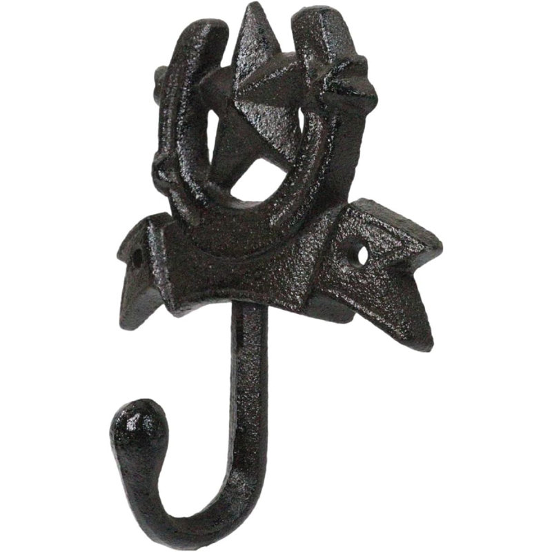 Ensemble de 2 crochets muraux en fer forgé Western Cowboy Lone Star
