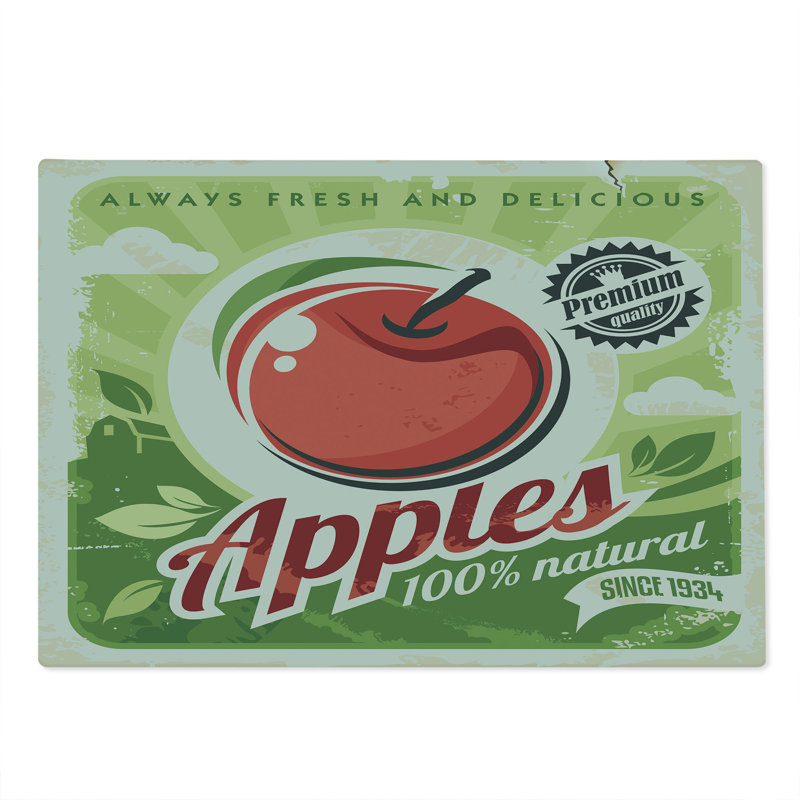 Ambesonne Fruit Cutting Board Large Size Grunge Torn Advertisement Multicolor