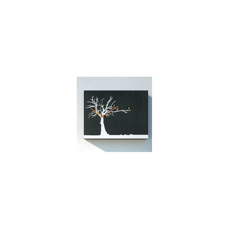 Myrtle Wood Wall Clock, Black/White