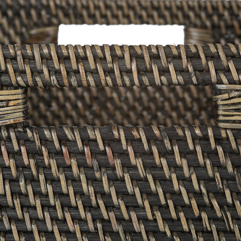 Panier en rotin Bavan, Noir délavé